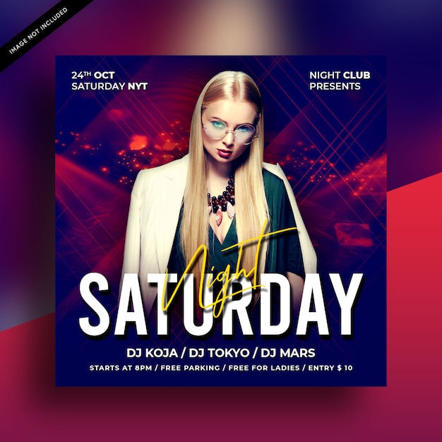 Saturday party flyer template