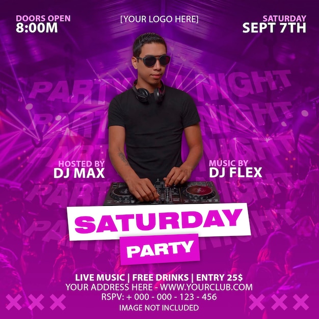 SATURDAY PARTY NIGHT TEMPLATE PSD