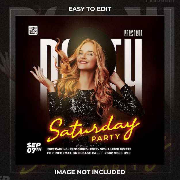 Saturday party social media template