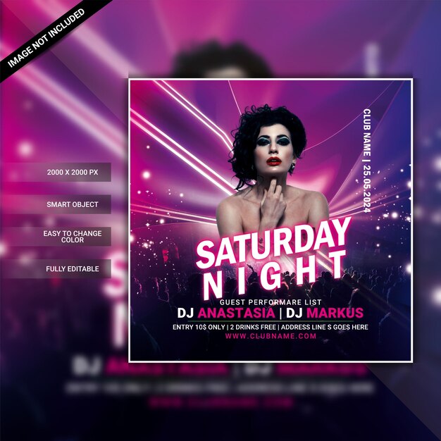 PSD saturday social media post template