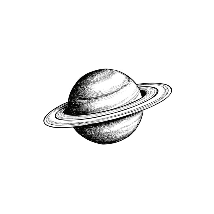PSD saturn fantasy styl graficzny ilustracja akwarel png psd