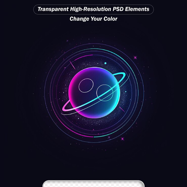 PSD saturn glass planet wallpaper illustration