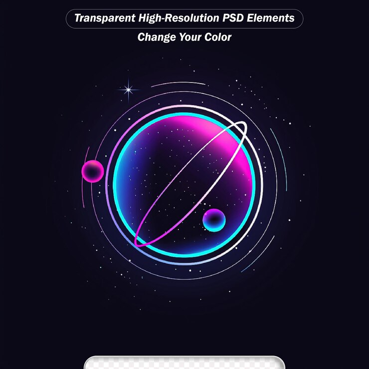 PSD saturn glass planet wallpaper illustration