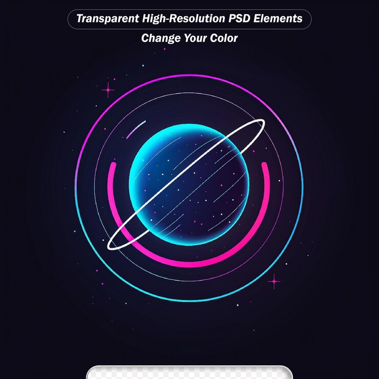 PSD saturn glass planet wallpaper illustration