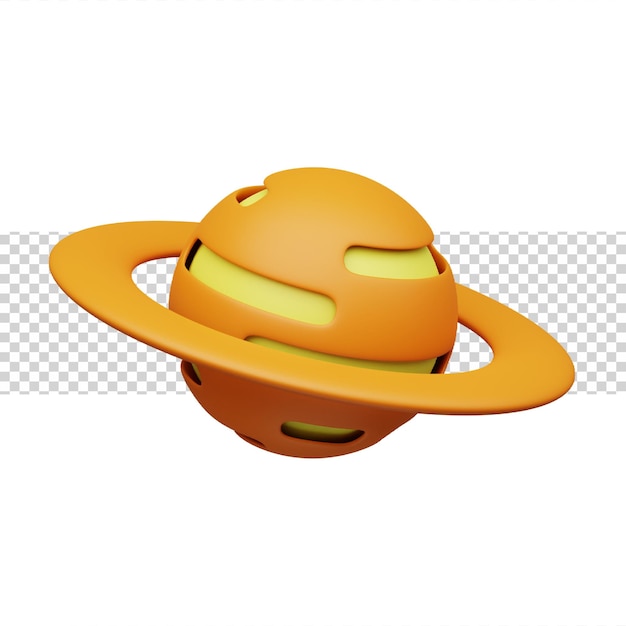 PSD saturn planet 3d rendering isolated for education and fun