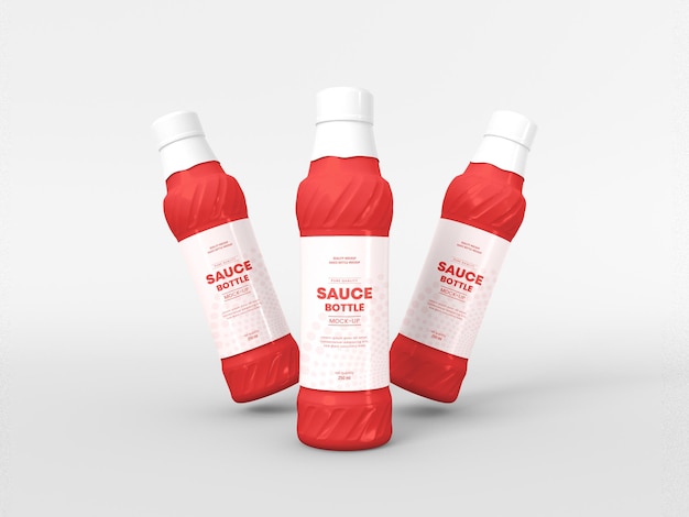 Sauce bottle packaging mockup