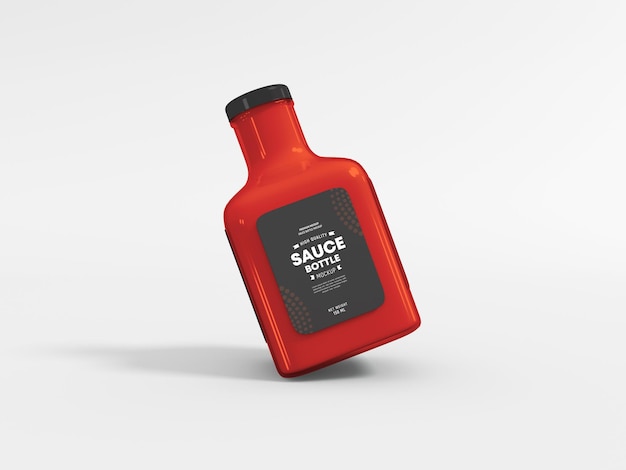 Mockup di imballaggio per bottiglie di salsa