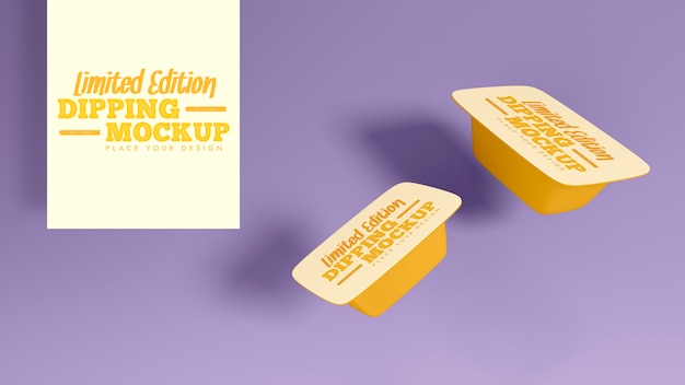 PSD sauce container mock-up from take away food