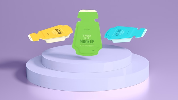PSD sauce container mock-up from take away food