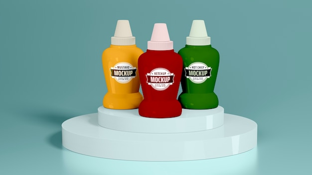 PSD sauce container mock-up from take away food