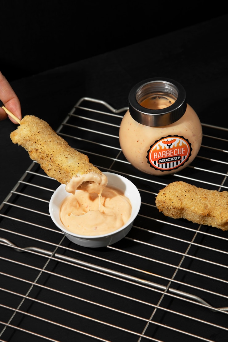 PSD sauce jar mockup design