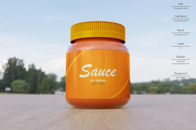 Mockup di barattolo di salsa