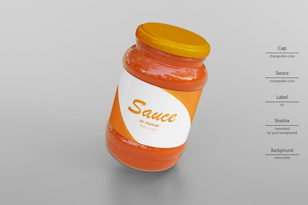 Mockup di barattolo di salsa