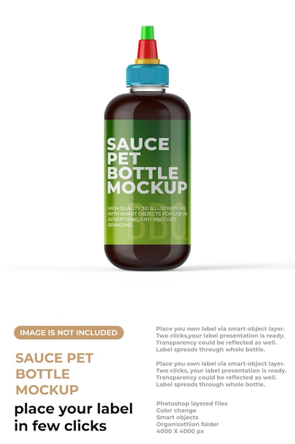Mockup di bottiglia di salsa per animali domestici
