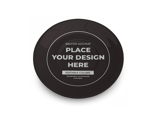 PSD saucer plate dish mockup template isolated