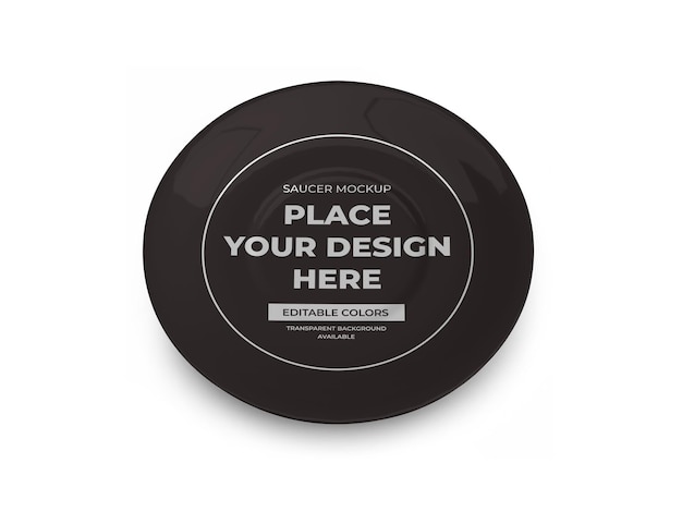 Saucer plate dish mockup template isolated