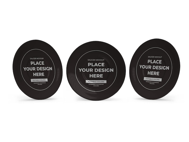 PSD saucer plate dish mockup template isolated