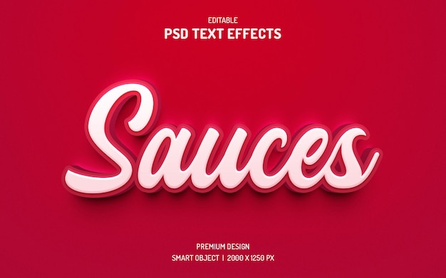 Sauces 3d editable text effect