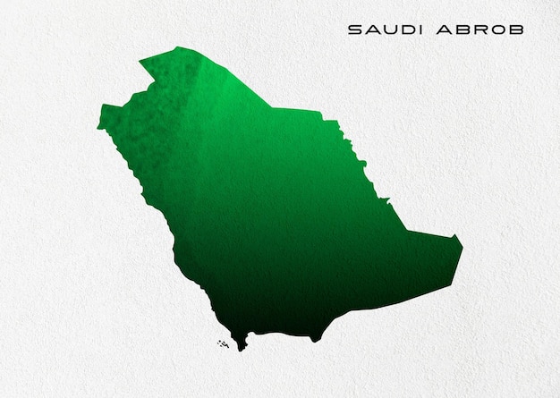 白い背景の上のサウジアラビアのアラブ地図