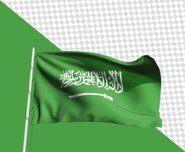 PSD saudi arabia flag transparent psd file