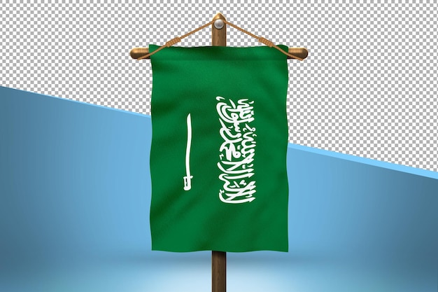 PSD arabia saudita hang flag design background