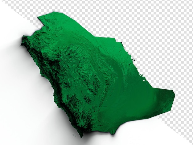 PSD illustrazione 3d della mappa topografica dell'arabia saudita realistica della mappa 3d dell'arabia saudita