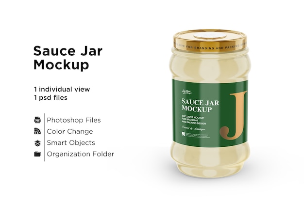 Saus jar mayonaise mockup geïsoleerd