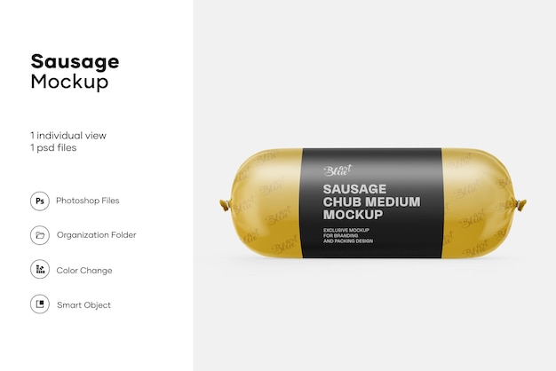 PSD salsiccia cavedano mockup