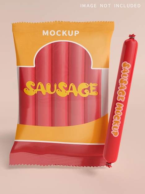 Sausage packaging mockup