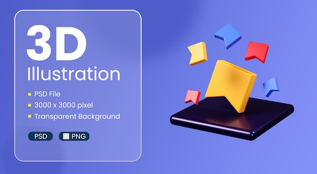 PSD save 3d icon with transparent background