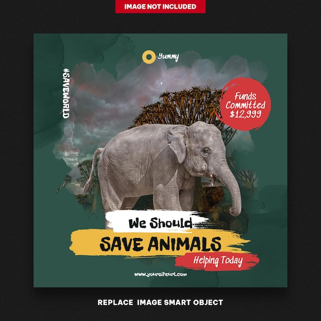 PSD save animals banners post