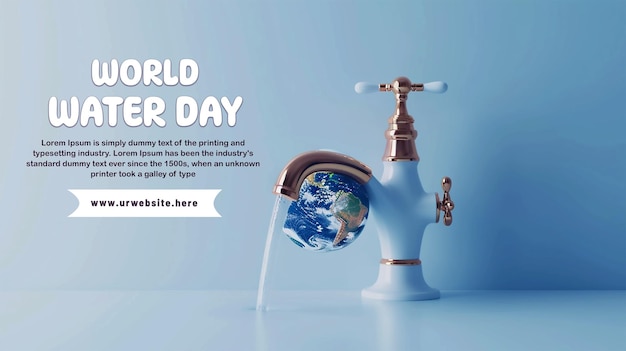 PSD salvare l'acqua pulita globo per l'ambiente per la giornata mondiale dell'acqua