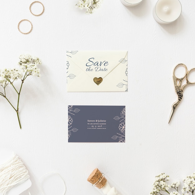 PSD save the date card mockup