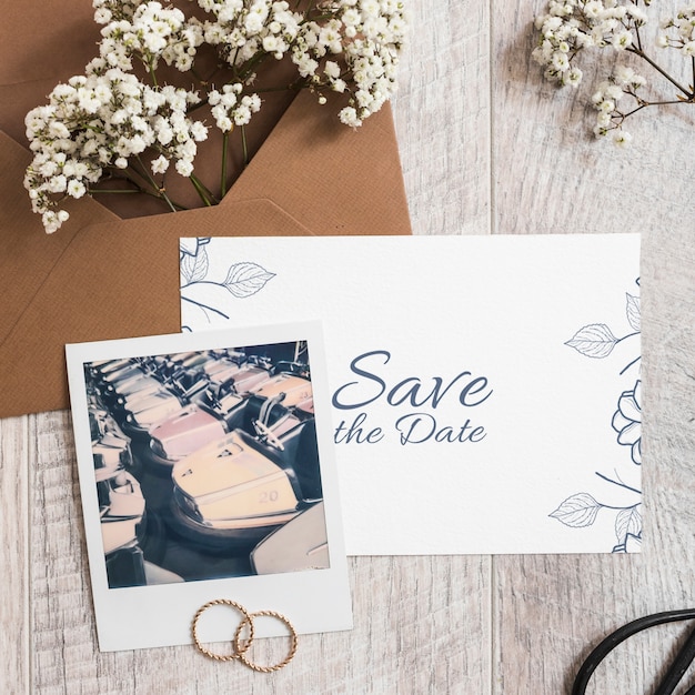 Save the date card mockup