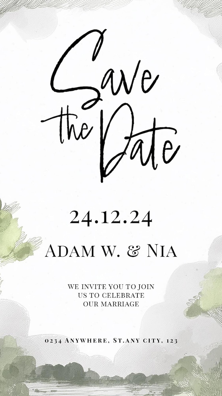 PSD save the date event wedding instagram story template