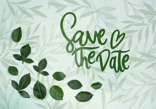 PSD save the date flowers concept mock-up