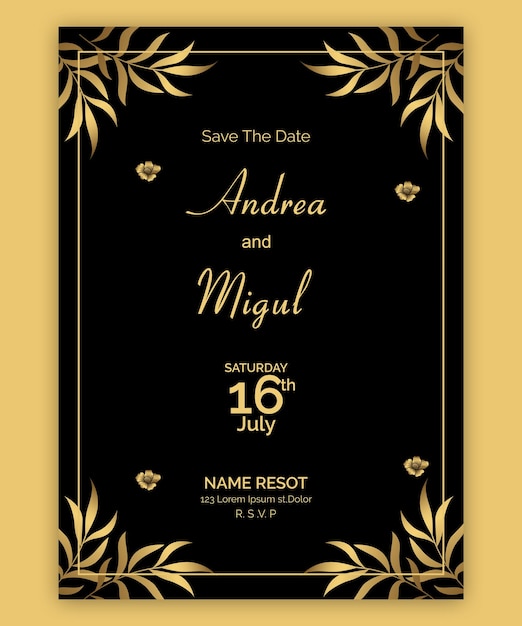 Save the date and wedding invitation card flyer and poster templates
