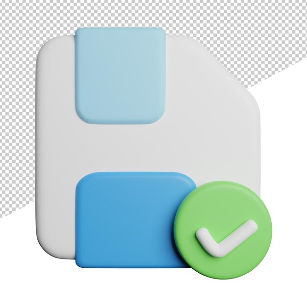 Save Done Complete front view 3d rendering icon illustration on transparent background