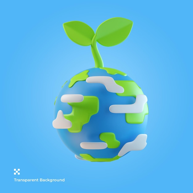 Save earth 3d illustration