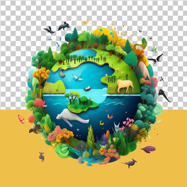 PSD salvare la terra illustrazione png