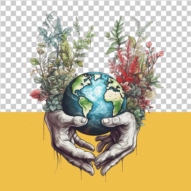 PSD salvare la terra illustrazione png