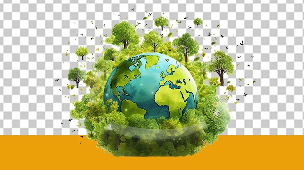 PSD save the earth png illustration