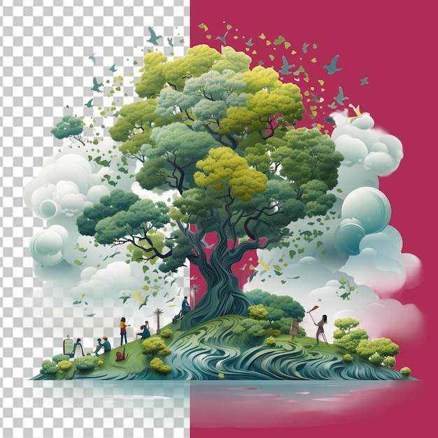 PSD save the earth png illustration