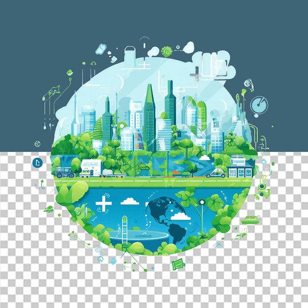 PSD save the earth png illustration