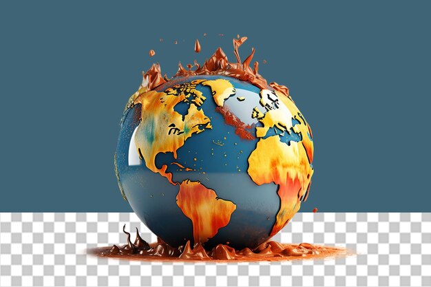 PSD save the earth png illustration