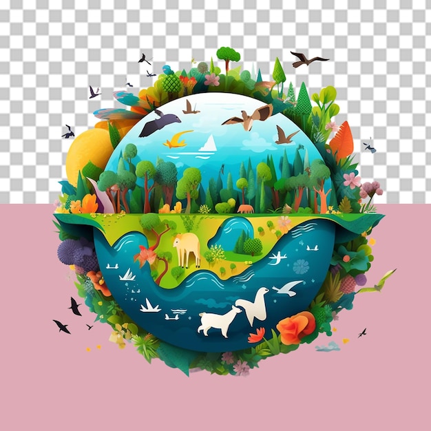 PSD save the earth png illustration