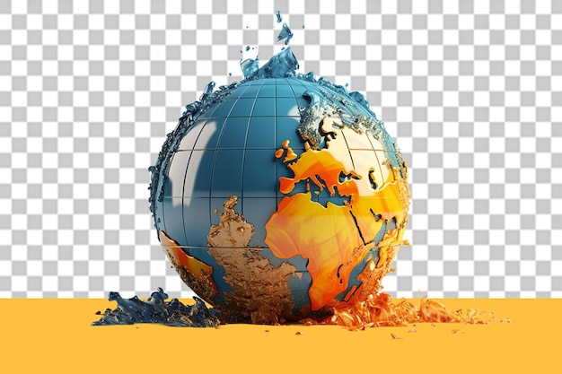 PSD salva la terra png illustrazione