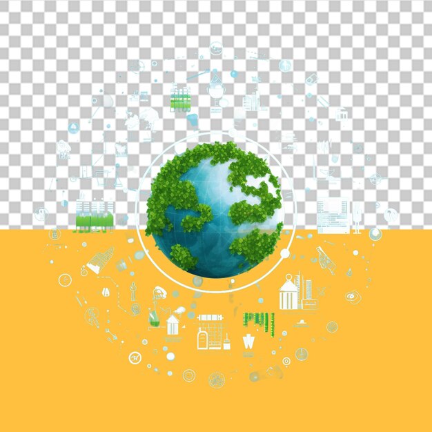 PSD save the earth png illustration