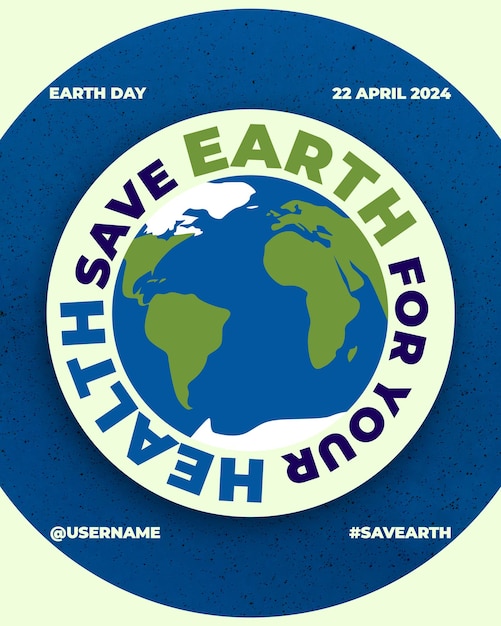 PSD poster save earth per il design della giornata della terra