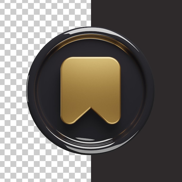 Save icon gold 3d